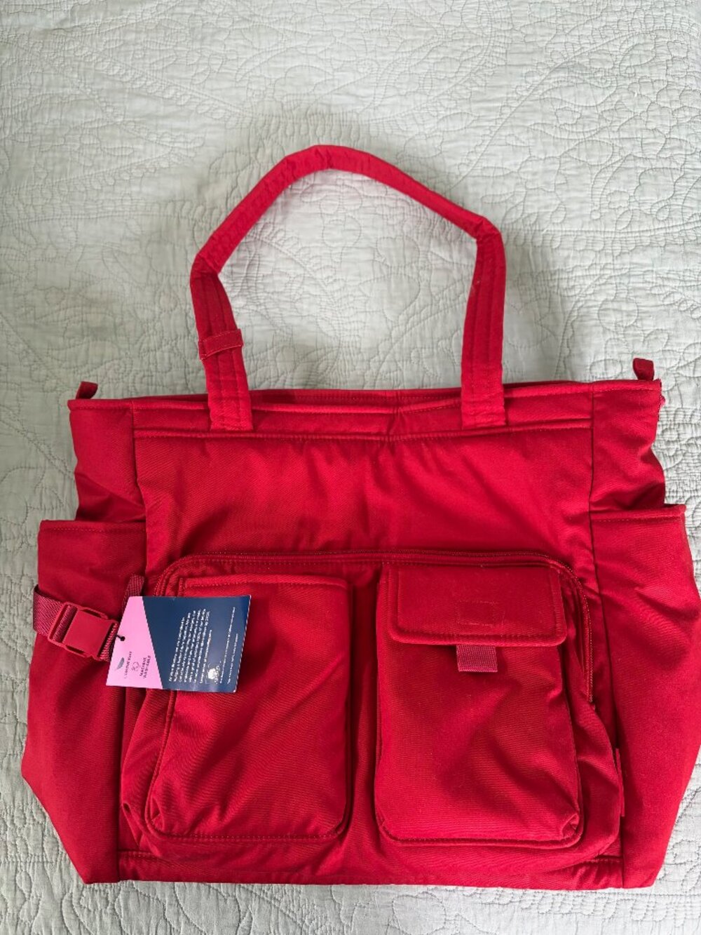 NWT Vera Bradley Red Tote/Diaper Bag/Weekender – Sustainable Recycled Cotton